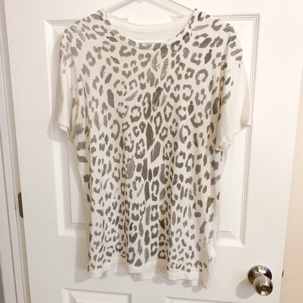 All Saints Tan Graphic Relaxed T-Shirt size XS